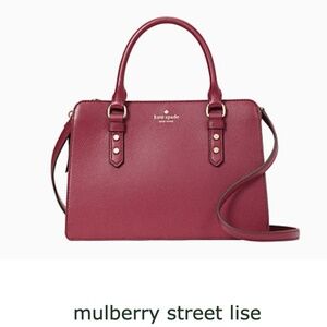 Kate Spade Mulberry Street Lise Deep Plum Leather Satchel